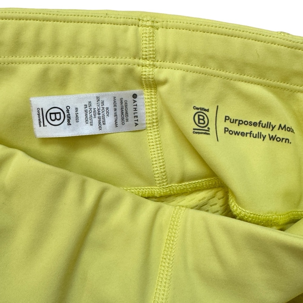 Athleta Contender Mesh Capri Yellow Small - Picture 10 of 11
